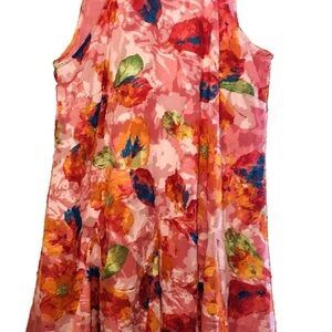 En Creme Pink Floral Sleeveless Mini Dress